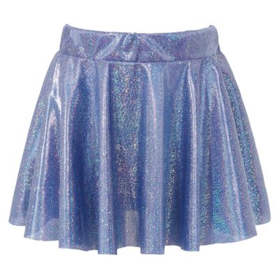 easyforever Kids Girls Sequins Metallic Skater Skort Ballet Dance Athletic Skirt Latin Ballroom Performance Mini Skirt Royal Blue 13-14 Years