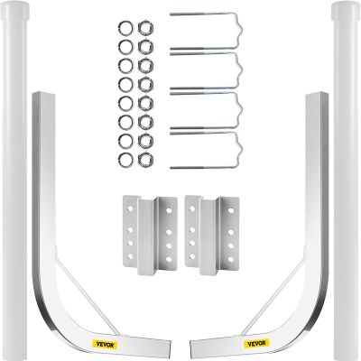 VEVOR Boat Trailer Guide-on, 60", 2PCS Steel Trailer Post Guide ons, w/White PVC Tube Covers, Complete Mounting Accessories Included, for Ski Boat, Fishing Boat or Sailboat Trailer