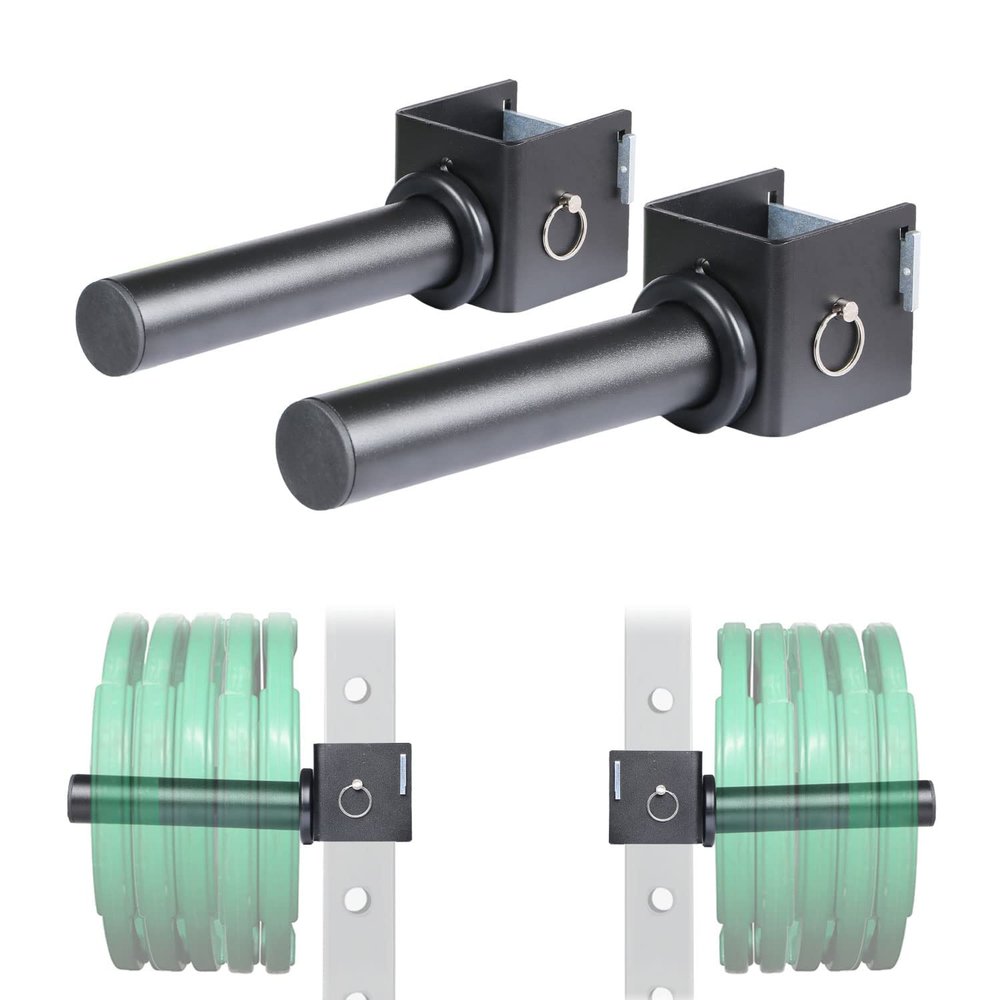 SYL Fitness Olympic Weight Plates Holder Power Rack Attachment Weights Storage Rack, Fit 3x3" Rack (All Hole Size)