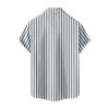 Mens Button Up Shirts Short Sleeve Vertical Striped Regular Fit Dress Shirts Casual Work Beach Big and Tall Stylish Tops Gray view 2