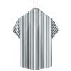 Mens Button Up Shirts Short Sleeve Vertical Striped Regular Fit Dress Shirts Casual Work Beach Big and Tall Stylish Tops Gray view 4
