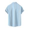 Mens Button Up Shirts Short Sleeve Vertical Striped Regular Fit Dress Shirts Casual Work Beach Big and Tall Stylish Tops Blue view 2