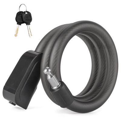 ROCKBROS Bike Lock Cable 4 Feet Bicycle Cable Lock with Mounting Bracket 2 Secure Keys 1/2 Inch Diameter (Matte)