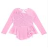 VernLan Girls Glittery Mesh Spliced Figure Ice Skating Dress Competition Dance Costumes Leotard Ballet Tutu Skirt Light Pink 10 Years view 3