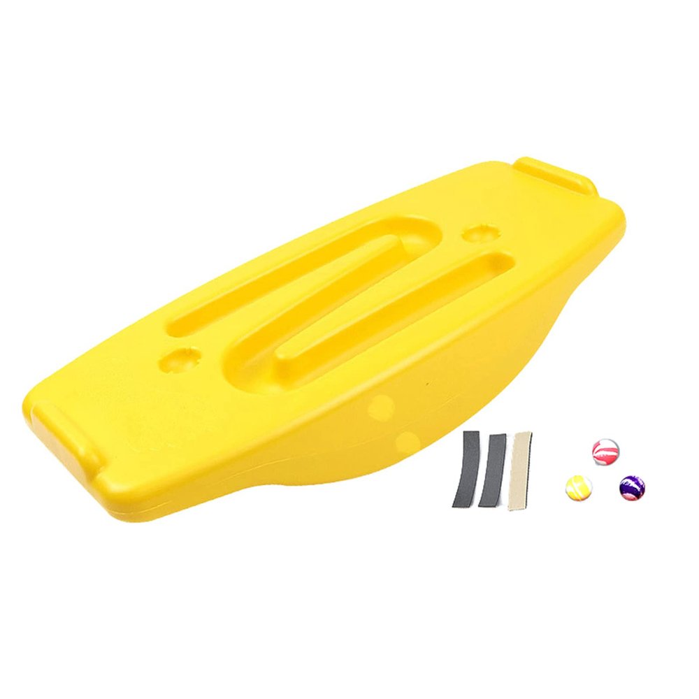 PHASFBJ Board Exercise for Fitness with Roller Board Balancing for Surf, Ski, Snowboard and Skateboarding, Kids Rocking Seesaw Plastic Balance Board with 3 Balls,Yellow,2