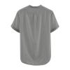 QWENTMTNTY Mens Linen Shirts Henley 3/4 Sleeve Casual Cotton T-Shirt Regular-Fit Button Up Lightweight Beach Yoga Tunic Tops Gray view 2