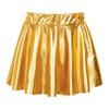 easyforever Kids Toddler Girls Metallic Athletic Dance Skirt Pleated Skirts High Waist Skater Skirt Skort Mini Skirts Gold 13-14 Years view 2