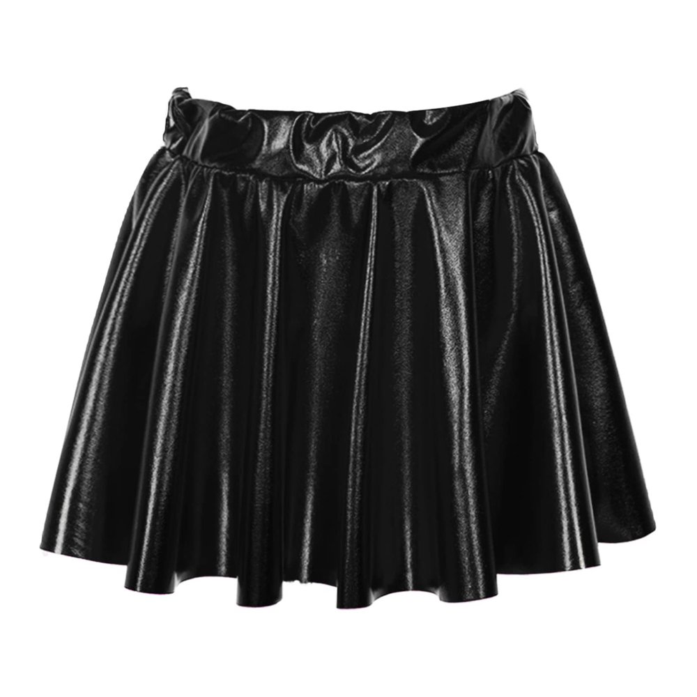 easyforever Kids Toddler Girls Metallic Athletic Dance Skirt Pleated Skirts High Waist Skater Skirt Skort Mini Skirts Black 6-8 Years