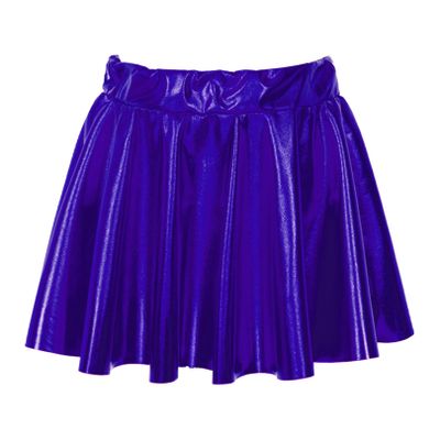 easyforever Kids Toddler Girls Metallic Athletic Dance Skirt Pleated Skirts High Waist Skater Skirt Skort Mini Skirts Royal Blue 2-4 Years