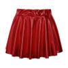 Jhaoyu Kids Girls Shiny Metallic Dance Skirt Disco Jazz Hip Hop Pleated Flared Skater Skirt School Athletic Scooter Dancewear Red 2-4 Years view 2
