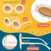 Landhoow 2 Pcs Kids Round Sunglasses - Flower Girl Proposal Gift Cute Glasses for Outdoor Beach Party (White, Flower) view 3