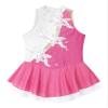 easyforever Kids Girls Long Sleeve Skirted Leotards Bodysuit Ballet Dance Dress Ballerina Figure Ice Skating Dress 005_Pink&White 16 Years view 1