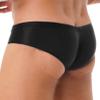 Hularka Men's Shiny Oil Low Rise Bikini Briefs Bulge Pouch Panties Seamless Swim Trunks Swimwear Black Medium view 4