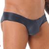 Freebily Men's Low Rise Bikini Briefs Underpants Underwear Sexy Shiny Oily Panties Swimwear Grey Medium view 3