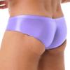 Hularka Men's Shiny Oil Low Rise Bikini Briefs Bulge Pouch Panties Seamless Swim Trunks Swimwear Purple Medium view 4
