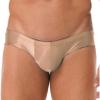 Hularka Men's Shiny Oil Low Rise Bikini Briefs Bulge Pouch Panties Seamless Swim Trunks Swimwear Coffee X-Large view 1