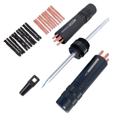 Aracey Tubeless Bike Tire Repair Kit Fixes Mountain Bike and Road Bicycle Tire Punctures Includes Tire Repair Fork Reamer, 30 Tire Plug Strips. Tubeless Bike Tire Repair Kit (Black)
