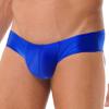 Hularka Men's Shiny Oil Low Rise Bikini Briefs Bulge Pouch Panties Seamless Swim Trunks Swimwear Blue Medium view 2