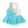 easyforever Kids Girls Long Sleeve Skirted Leotards Bodysuit Ballet Dance Dress Ballerina Figure Ice Skating Dress 005_Lake Green&White 8 Years view 2