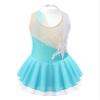 easyforever Kids Girls Long Sleeve Skirted Leotards Bodysuit Ballet Dance Dress Ballerina Figure Ice Skating Dress 005_Lake Green&White 8 Years view 4