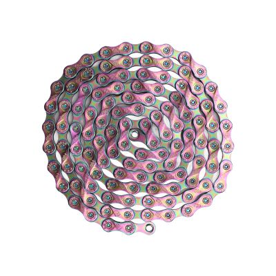 Tissting Colorful 9-Speed Manganese Steel Ultralight Rainbow Bicycle Chain for Road Mountain Electric Bike