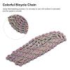Tissting Colorful 9-Speed Manganese Steel Ultralight Rainbow Bicycle Chain for Road Mountain Electric Bike view 3