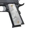 Cool Hand 1911 Grips, Full Size Government Commander, High Polished Synthetic White Pearl, Screws Included, Ambi Safety Cut view 1