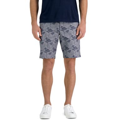 Haggar Cruise Hybrid Leaves Print Short Grey