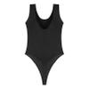 Manyakai Women Glossy Teddy High Cut Bodysuit One Piece Training Swimwear Yoga Gym Workout Leotard Black Medium view 3