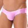 Hularka Men's Shiny Oil Low Rise Bikini Briefs Bulge Pouch Panties Seamless Swim Trunks Swimwear Pink Medium view 2
