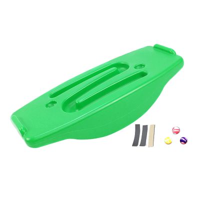 PHASFBJ Board Exercise for Fitness with Roller Board Balancing for Surf, Ski, Snowboard and Skateboarding, Kids Rocking Seesaw Plastic Balance Board with 3 Balls,Green,2