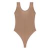 Manyakai Women Glossy Teddy High Cut Bodysuit One Piece Training Swimwear Yoga Gym Workout Leotard Coffee Medium view 2