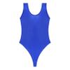 Manyakai Women Glossy Teddy High Cut Bodysuit One Piece Training Swimwear Yoga Gym Workout Leotard Blue X-Large view 4