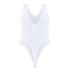 Manyakai Women Glossy Teddy High Cut Bodysuit One Piece Training Swimwear Yoga Gym Workout Leotard White X-Large view 4