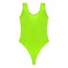 Manyakai Women Glossy Teddy High Cut Bodysuit One Piece Training Swimwear Yoga Gym Workout Leotard Fluorescent Green X-Large view 2