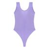 Manyakai Women Glossy Teddy High Cut Bodysuit One Piece Training Swimwear Yoga Gym Workout Leotard Purple Medium view 2