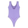 Manyakai Women Glossy Teddy High Cut Bodysuit One Piece Training Swimwear Yoga Gym Workout Leotard Purple Medium view 3