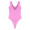 Manyakai Women Glossy Teddy High Cut Bodysuit One Piece Training Swimwear Yoga Gym Workout Leotard Pink Medium view 3