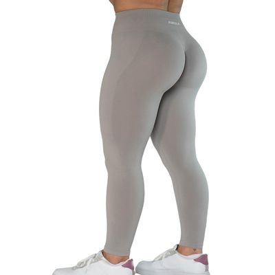 AUROLA Seamless Scrunch Legging Women Yoga Pants 7/8 Tummy Control Workout Running for Fitness Sport Active Legging-25''M,Silver Sconce