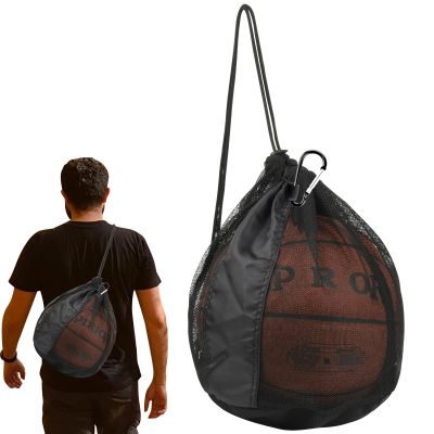 Cosmos Basketball Bag Basketball Backpack - Single Ball Mesh Storage Crossbody Sling Sackpack for Volleyball Soccer Rugby Football Equipment, Sport Bag Organizer for Gym Pool Beach & Travel Essentials