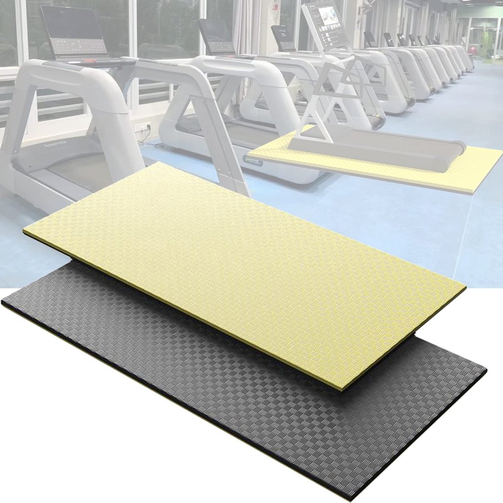 V3VOGUE Heavy Duty Double Sided Exercise Equipment Mat, Treadmill Mat, Exercise Bike Mat, Elliptical Mat, Stationary Bike Mat, Fitness Equipment Mat, Noise Insulation, Anto Vibration