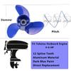 Boatman 7.8x9 Navy Blue Outboard Boat Propeller fit Tohatsu Engines 4-6Hp,RH,12 Spline Tooth view 2