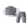 Abolai Baby Boys' 3 Piece Vest Set with White Shirt,Vest and Pant (Grey, 5 Years) view 2