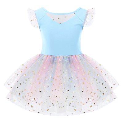 Ballet Camisole Skirted Leotards Tutu Dress for Girls Toddler Swan Lake Dance Leotards Gymnastics Princess Pageant Dress Kids Ballerina Costume for Performance Dancewear Blue - sequins 9-10 Years