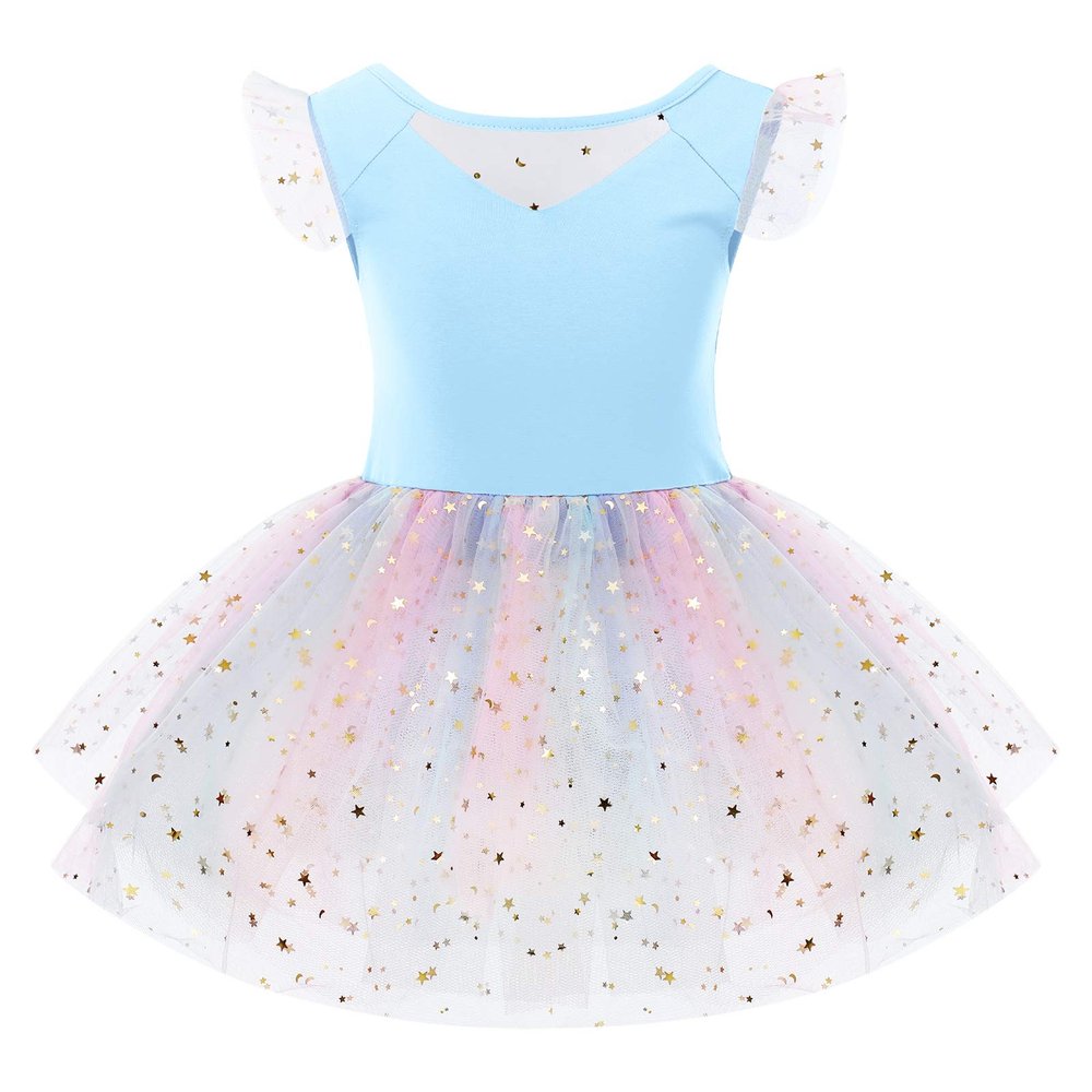 Ballet Camisole Skirted Leotards Tutu Dress for Girls Toddler Swan Lake Dance Leotards Gymnastics Princess Pageant Dress Kids Ballerina Costume for Performance Dancewear Blue - sequins 9-10 Years