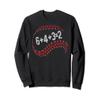 6+4+3=2 Double Play Baseball Player Fun Baseball Saying Sweatshirt view 1