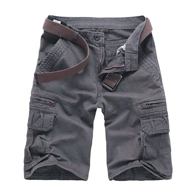 Maiyifu-GJ Men's Lightweight Multi Pocket Shorts Relaxed Fit Outdoor Cargo Short Casual Cotton Hiking Military Short Pant (Grey,34)