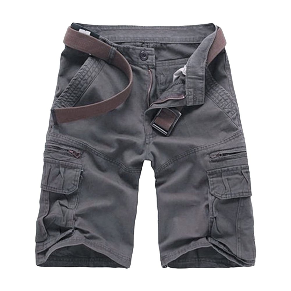Maiyifu-GJ Men's Lightweight Multi Pocket Shorts Relaxed Fit Outdoor Cargo Short Casual Cotton Hiking Military Short Pant (Grey,34)