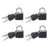 4 Pcs Small Metal Luggage Padlocks Mini Suitcase Locks Classroom Matching Game Locks with Keys for School Gym Black view 1