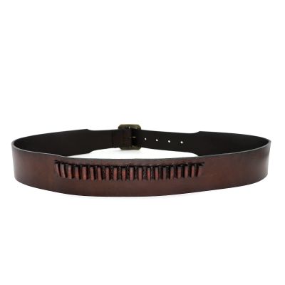 TOURBON .17 HMR .22 LR Rimfire Cartridge Belt 20 Rounds Genuine Leather Pistol Bullet Bandolier